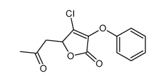 3-chloro-2-(2-oxopropyl)-4-phenoxy-2H-furan-5-one结构式
