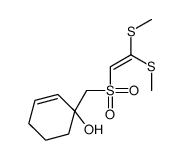 1-[2,2-bis(methylsulfanyl)ethenylsulfonylmethyl]cyclohex-2-en-1-ol Structure