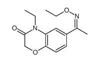 6-[(E)-N-ethoxy-C-methylcarbonimidoyl]-4-ethyl-1,4-benzoxazin-3-one结构式