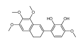 3-methoxy-6-(6,7,8-trimethoxy-3,4-dihydro-naphthalen-2-yl)-benzene-1,2-diol结构式