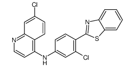 N-[4-(1,3-benzothiazol-2-yl)-3-chlorophenyl]-7-chloroquinolin-4-amine结构式