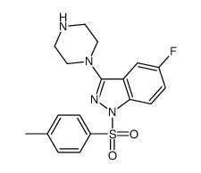 5-fluoro-1-(4-methylphenyl)sulfonyl-3-piperazin-1-ylindazole结构式