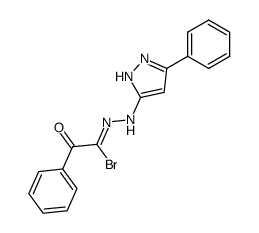 C-benzoyl-N-(3-phenyl-5-pyrazolyl)formohydrazidoyl bromide结构式