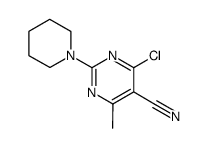 4-chloro-6-methyl-2-piperidino-pyrimidine-5-carbonitrile Structure