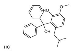 3-Dimethylaminomethyl-2-(hydroxy-diphenyl-methyl)-6-methoxy-phenol; hydrochloride结构式