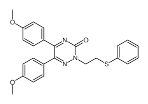 5,6-bis(4-methoxyphenyl)-2-(2-phenylsulfanylethyl)-1,2,4-triazin-3-one结构式