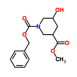 1-Cbz-5-羟基-3-哌啶甲酸甲酯结构式