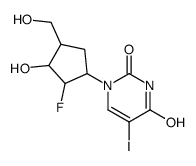 1-((1,2,3,4)-2-Fluoro-3-hydroxy-4-( hydroxymethyl)cyclopentyl)-5-iodo- 2,4(1H,3H)-pyrimidinedione结构式