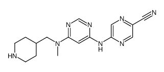 5-[[6-[methyl(piperidin-4-ylmethyl)amino]pyrimidin-4-yl]amino]pyrazine-2-carbonitrile结构式