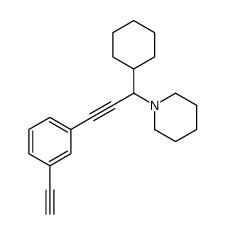 1-[1-cyclohexyl-3-(3-ethynylphenyl)prop-2-ynyl]piperidine Structure