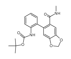 tert-butyl (2-(6-(methylcarbamoyl)benzo[d][1,3]dioxol-5-yl)phenyl)carbamate结构式
