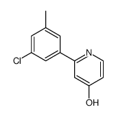 2-(3-chloro-5-methylphenyl)-1H-pyridin-4-one结构式