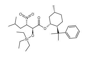 8-Phenylmenthyl (2S,3S)-5-Methyl-3-nitro-2-((triethylsilyl)oxy)hexanoate结构式