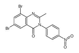 6,8-dibromo-2-methyl-3-(4-nitrophenyl)quinazolin-4-one结构式