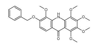 6-(benzyloxy)-1,2,3,4,5-pentamethoxyacridin-9-one结构式