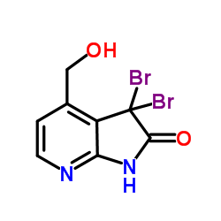 3,3-Dibromo-4-(hydroxymethyl)-1,3-dihydro-2H-pyrrolo[2,3-b]pyridin-2-one Structure