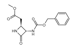 trans-3-benzyloxycarbonylamino-4-methoxycarbonylmethyl-2-azetidinone结构式