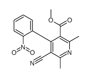 3-Pyridinecarboxylic acid, 5-cyano-2,6-dimethyl-4-(2-nitrophenyl)-, me thyl ester Structure