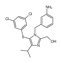 [1-[(3-aminophenyl)methyl]-5-(3,5-dichlorophenyl)sulfanyl-4-propan-2-ylimidazol-2-yl]methanol Structure