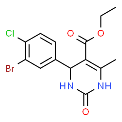 Ethyl 4-(3-bromo-4-chlorophenyl)-6-methyl-2-oxo-1,2,3,4-tetrahydropyrimidine-5-carboxylate结构式