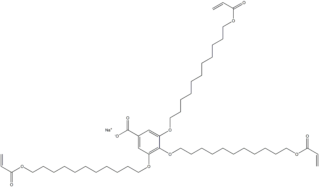 3,4,5-tris[[11-[(1-oxo-2-propenyl)oxy]undecyl]oxy]-Benzoic acid sodium salt Structure