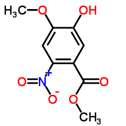 2-硝基-4-甲氧基-5-羟基苯甲酸甲酯结构式