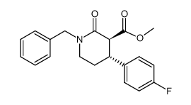 (3S,4R)-1-benzyl-4-(4-fluorophenyl)-2-oxopiperidine-3-carboxylic acid methyl ester结构式