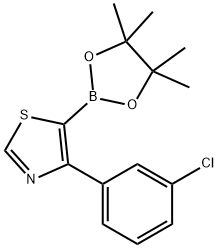 4-(3-Chlorophenyl)thiazole-5-boronic acid pinacol ester结构式