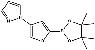 1-(5-(4,4,5,5-Tetramethyl-1,3,2-dioxaborolan-2-yl)furan-3-yl)-1H-pyrazole结构式