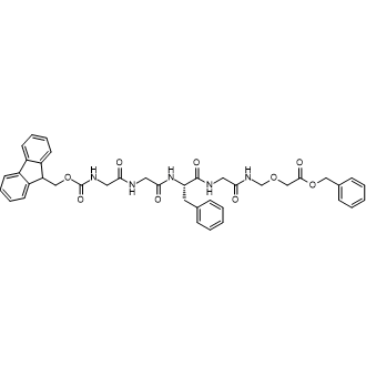 Benzyl(S)-11-benzyl-1-(9H-fluoren-9-yl)-3,6,9,12,15-pentaoxo-2,18-dioxa-4,7,10,13,16-pentaazaicosan-20-oate structure