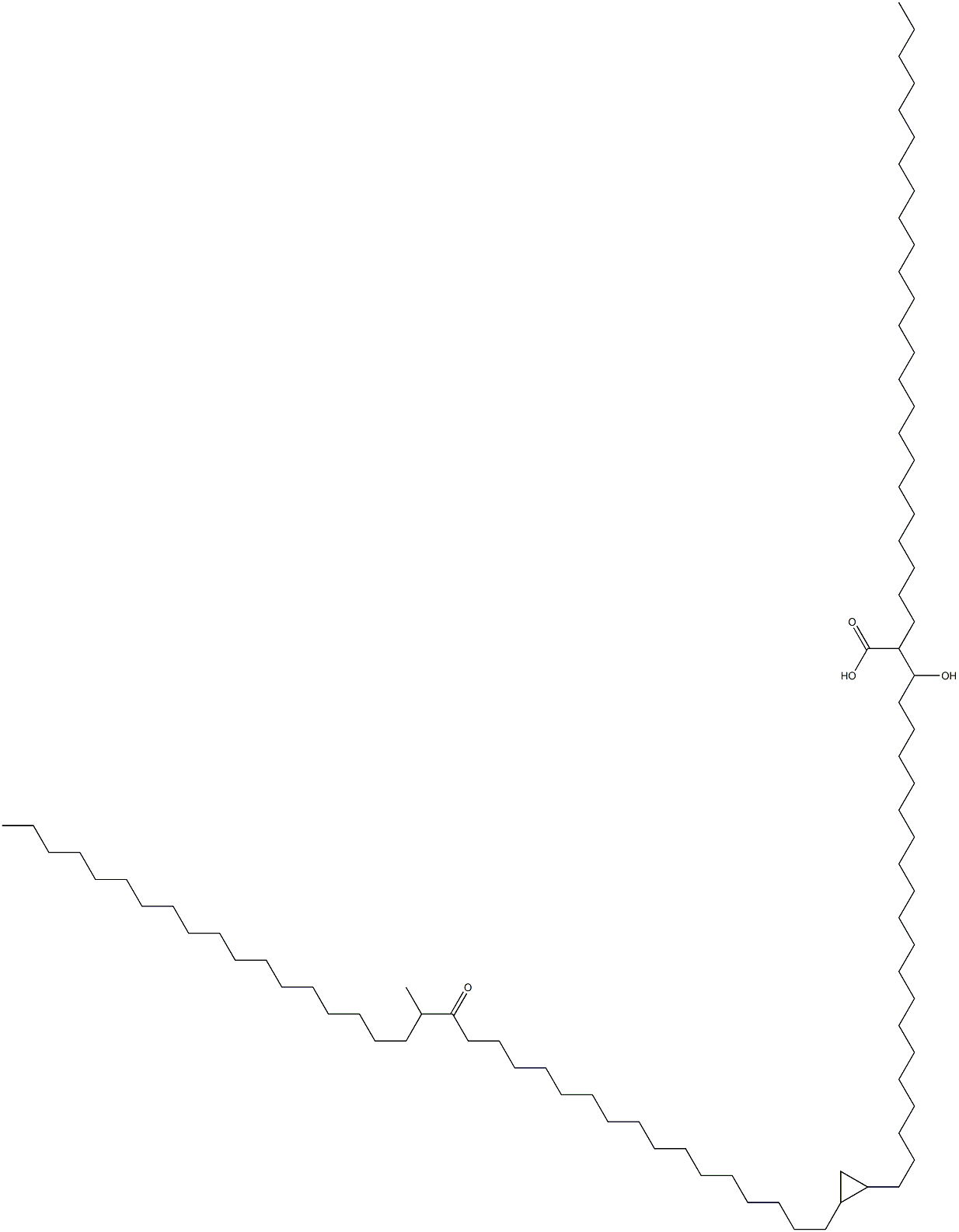 2-(Tetracosane-1-yl)-3-hydroxy-23,24-methylene-41-oxo-42-methylhexacontanoic acid structure