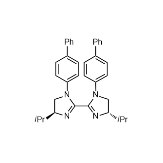 (4S,4'S)-1,1'-Di([1,1'-biphenyl]-4-yl)-4,4'-diisopropyl-4,4',5,5'-tetrahydro-1H,1'H-2,2'-biimidazole Structure