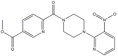 6-[1-(3-nitro-2-pyridyl)piperazin-4-yl-carbonyl]nicotinic acid methyl ester结构式