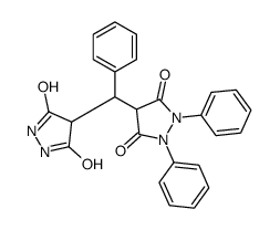 4,4'-(Phenylmethylene)bis(1,2-diphenyl-3,5-pyrazolidinedione)结构式