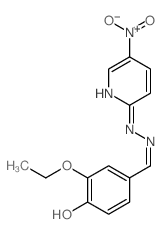 Benzaldehyde,3-ethoxy-4-hydroxy-, 2-(5-nitro-2-pyridinyl)hydrazone structure