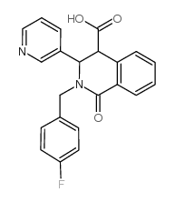 2-(4-氟苄基)-1-氧代-3-吡啶-3-基-1,2,3,4-四氢异喹啉-4-羧酸结构式