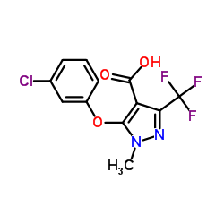5-(3-Chlorophenoxy)-1-methyl-3-(trifluoromethyl)-1H-pyrazole-4-carboxylic acid结构式