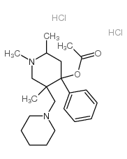 [1,2,5-trimethyl-4-phenyl-5-(1-piperidylmethyl)-4-piperidyl] acetate dihydrochloride structure