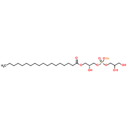 1-stearoyl-2-hydroxy-sn-glycero-3-phospho-(1'-rac-glycerol) (sodium salt) Structure