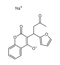 3-[1-(2-Furanyl)-3-oxobutyl]-4-sodiooxycoumarin structure