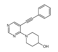1-[5-(2-phenylethynyl)pyrimidin-4-yl]piperidin-4-ol结构式
