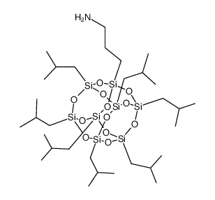 3-(3,5,7,9,11,13,15-heptaisobutylpentacyclo[9,5,1,1(3,9),1(7,13),1(5,15)]octasiloxane-1-yl)propylamine结构式