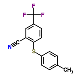 2-[(4-Methylphenyl)sulfanyl]-5-(trifluoromethyl)benzonitrile Structure