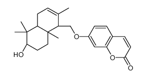 7-[[(1R)-1,4,4aβ,5,6,7,8,8a-Octahydro-6α-hydroxy-2,5,5,8aα-tetramethylnaphthalen-1-yl]methoxy]-2H-1-benzopyran-2-one Structure