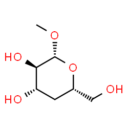 Methyl 4-deoxy-β-D-xylo-hexopyranoside structure