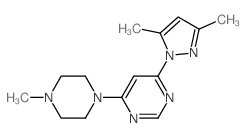 4-(3,5-dimethylpyrazol-1-yl)-6-(4-methylpiperazin-1-yl)pyrimidine结构式