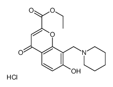 ethyl 7-hydroxy-4-oxo-8-(piperidin-1-ylmethyl)chromene-2-carboxylate,hydrochloride Structure