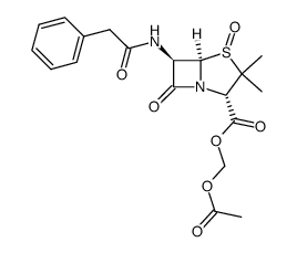 acetoxymethyl 6β-phenylacetamidopenicillanate 1-oxide结构式