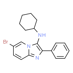 6-Bromo-N-cyclohexyl-2-phenylimidazo[1,2-a]pyridin-3-amine结构式