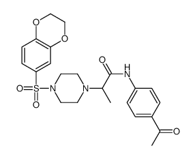N-(4-acetylphenyl)-2-[4-(2,3-dihydro-1,4-benzodioxin-6-ylsulfonyl)piperazin-1-yl]propanamide结构式